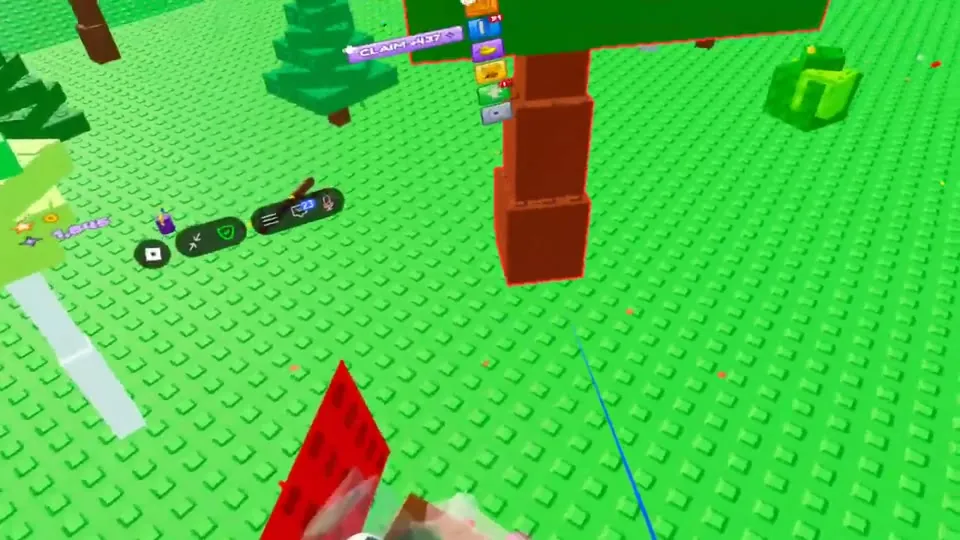 Ball rolling across a green brick park