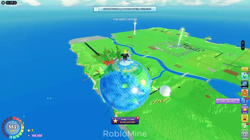 Ball rolling along an island coast